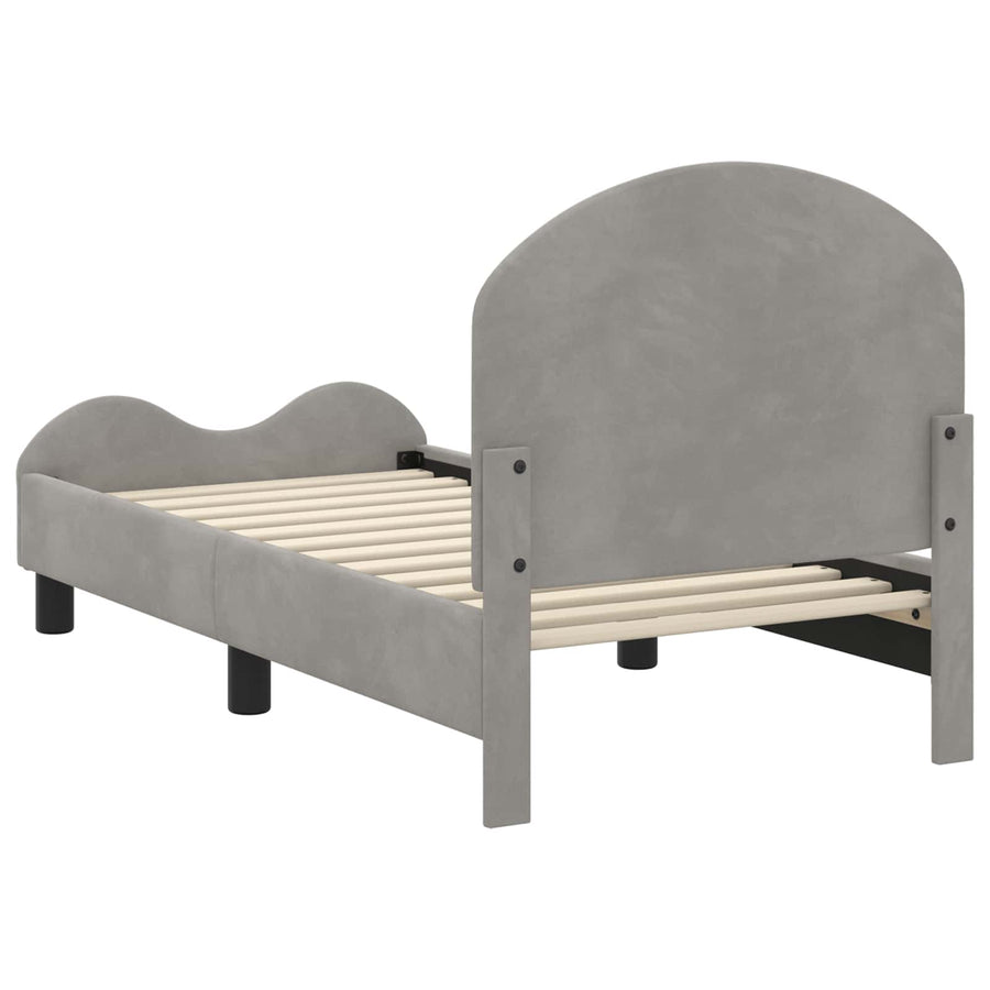 Peuterbedframe met hoofdbord Lichtgrijs 70 x 140 cm Fluweel