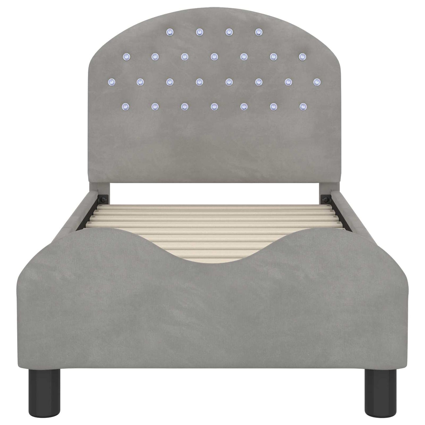 Peuterbedframe met hoofdbord Lichtgrijs 70 x 140 cm Fluweel