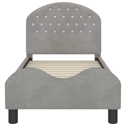 Peuterbedframe met hoofdbord Lichtgrijs 70 x 140 cm Fluweel