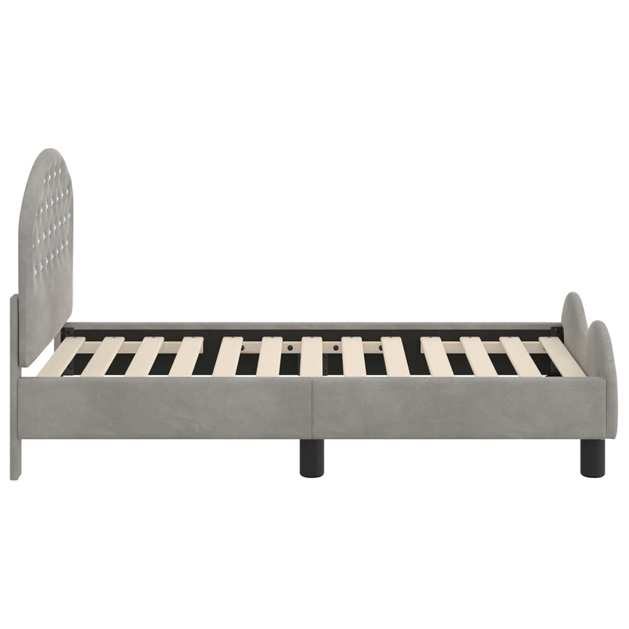 Peuterbedframe met hoofdbord Lichtgrijs 70 x 140 cm Fluweel