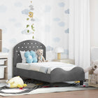 Peuterbedframe 70x140 cm donkergrijs fluweel