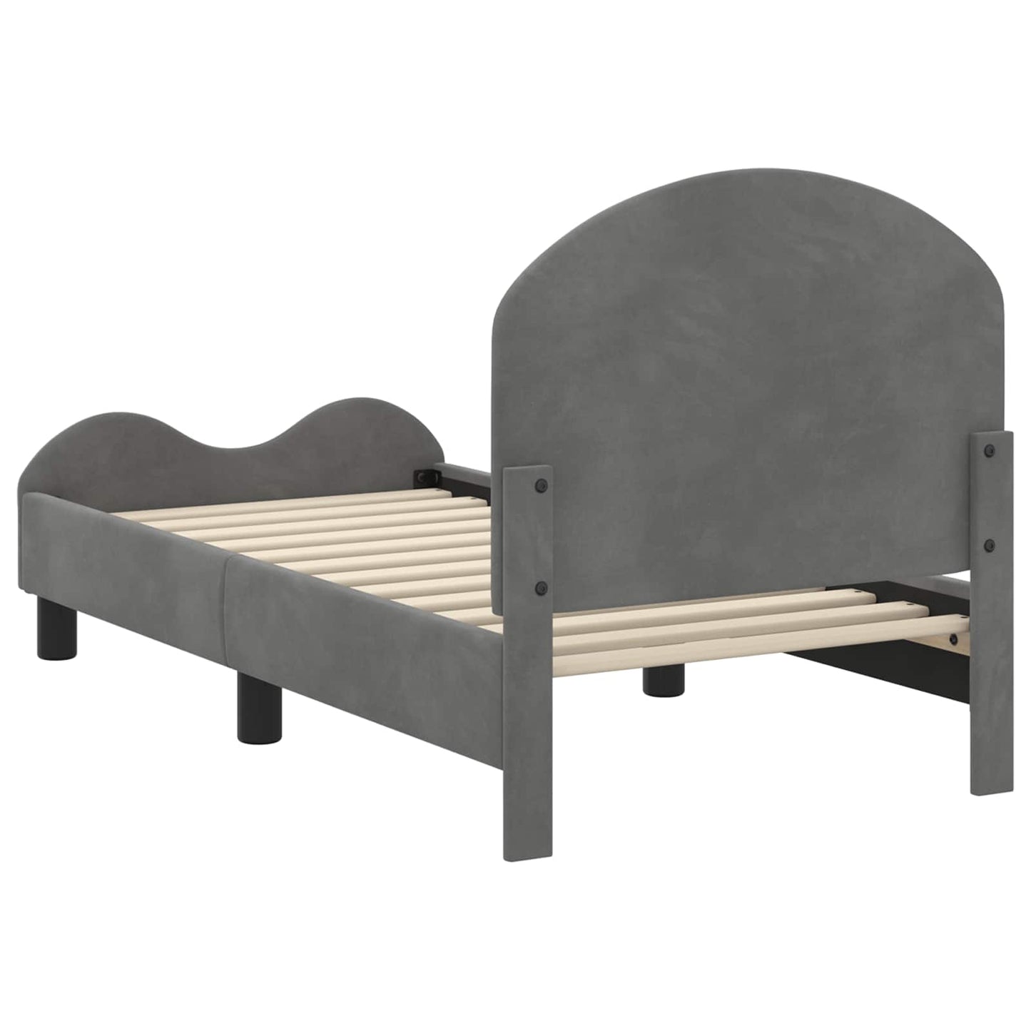 Peuterbedframe met hoofdbord Donkergrijs 70 x 140 cm Fluweel