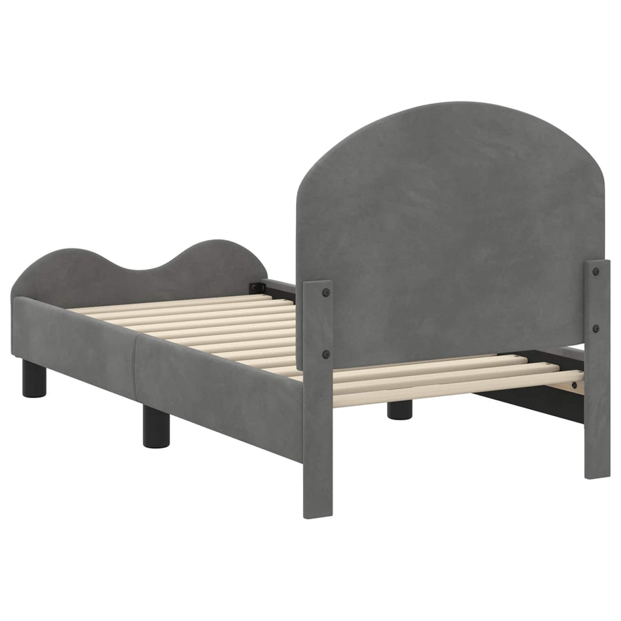 Peuterbedframe met hoofdbord Donkergrijs 70 x 140 cm Fluweel