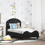 Peuterbedframe 70x140 cm zwart fluweel
