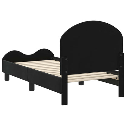 Peuterbedframe met hoofdbord Zwart 70 x 140 cm Fluweel