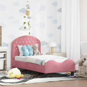 Peuterbed 70x140 cm roze fluweel