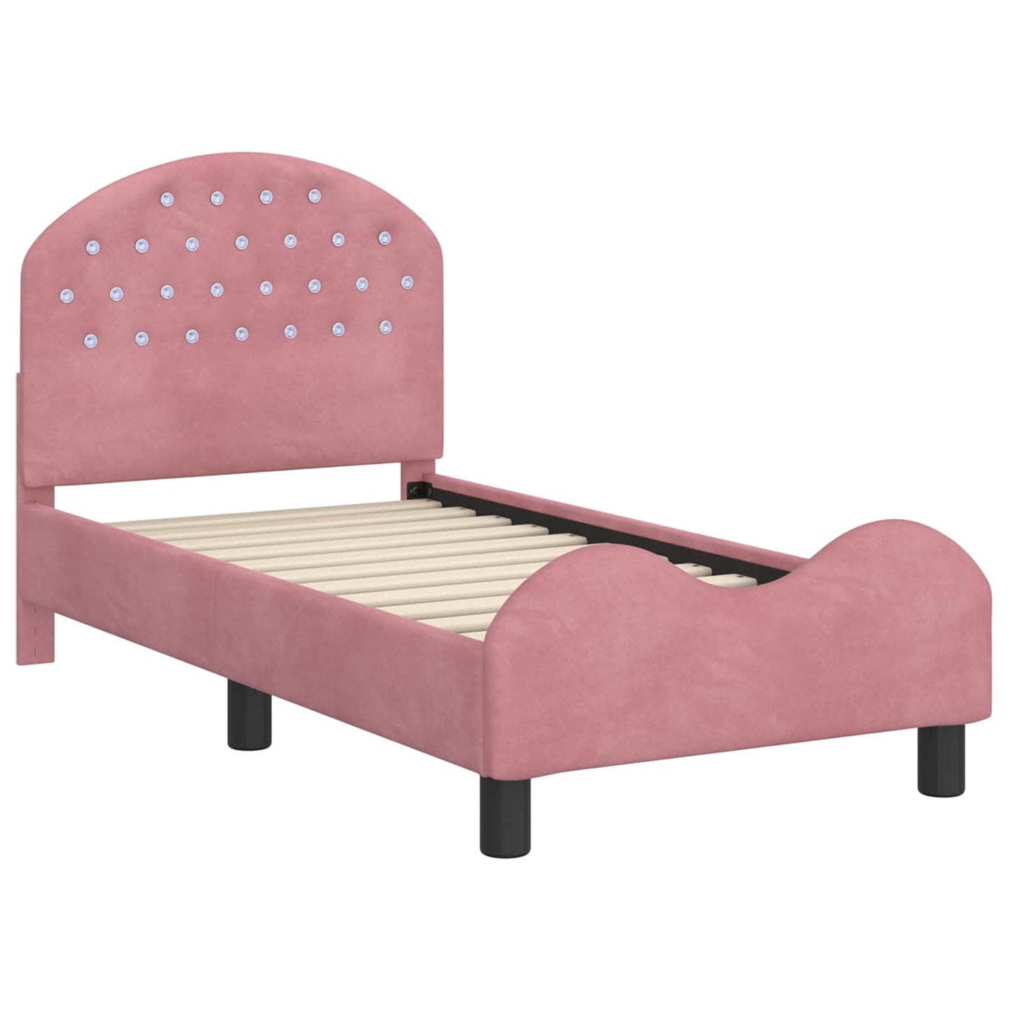 Peuterbedframe met hoofdbord Roze 70 x 140 cm Fluweel