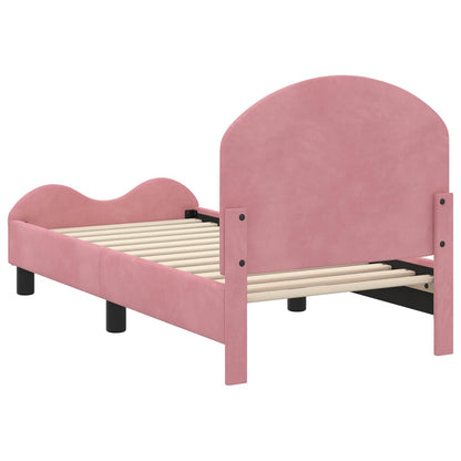Peuterbedframe met hoofdbord Roze 70 x 140 cm Fluweel