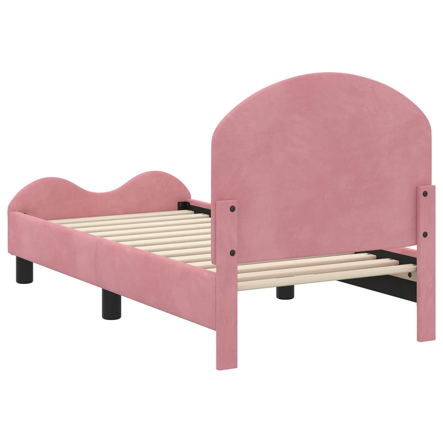 Peuterbedframe met hoofdbord Roze 70 x 140 cm Fluweel