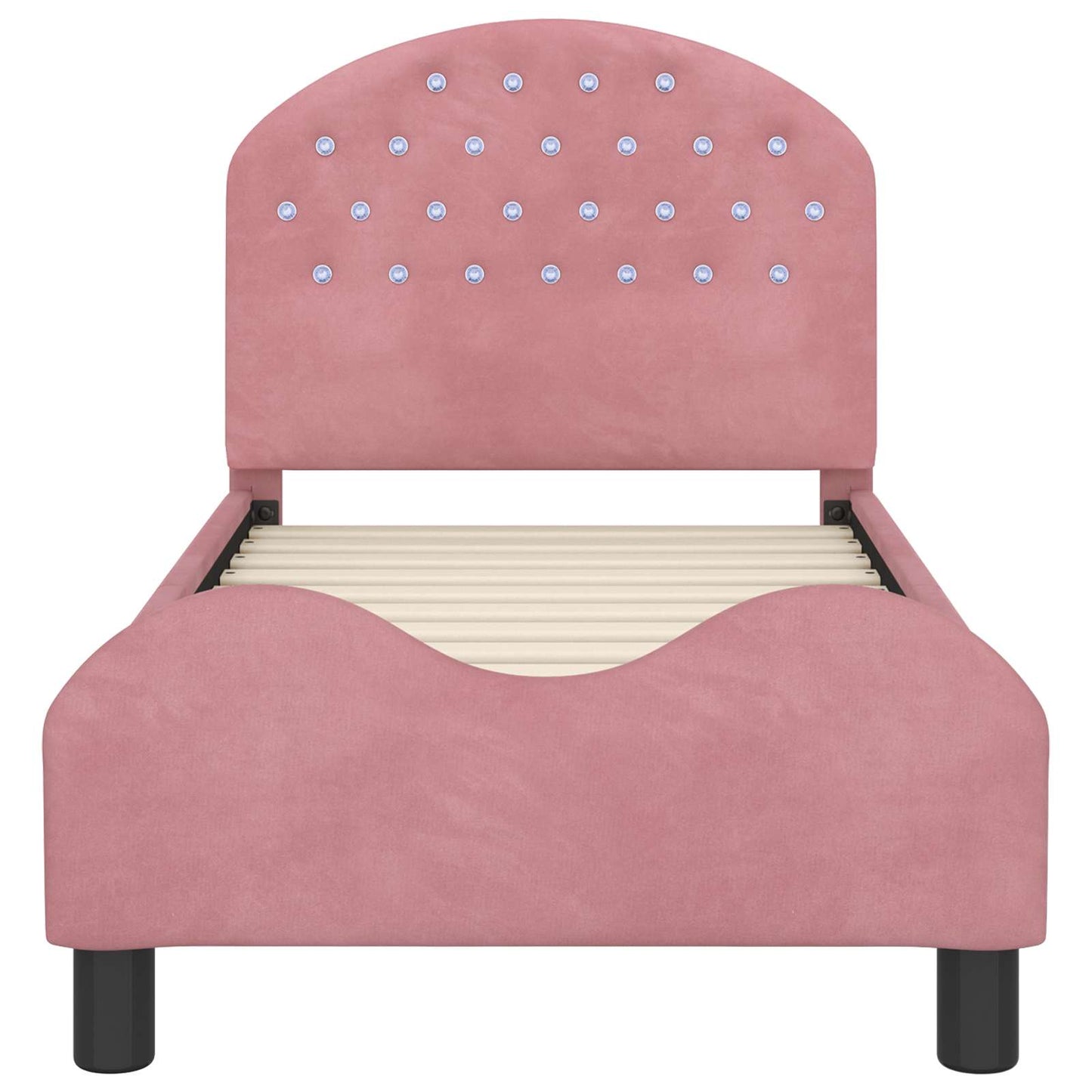 Peuterbedframe met hoofdbord Roze 70 x 140 cm Fluweel