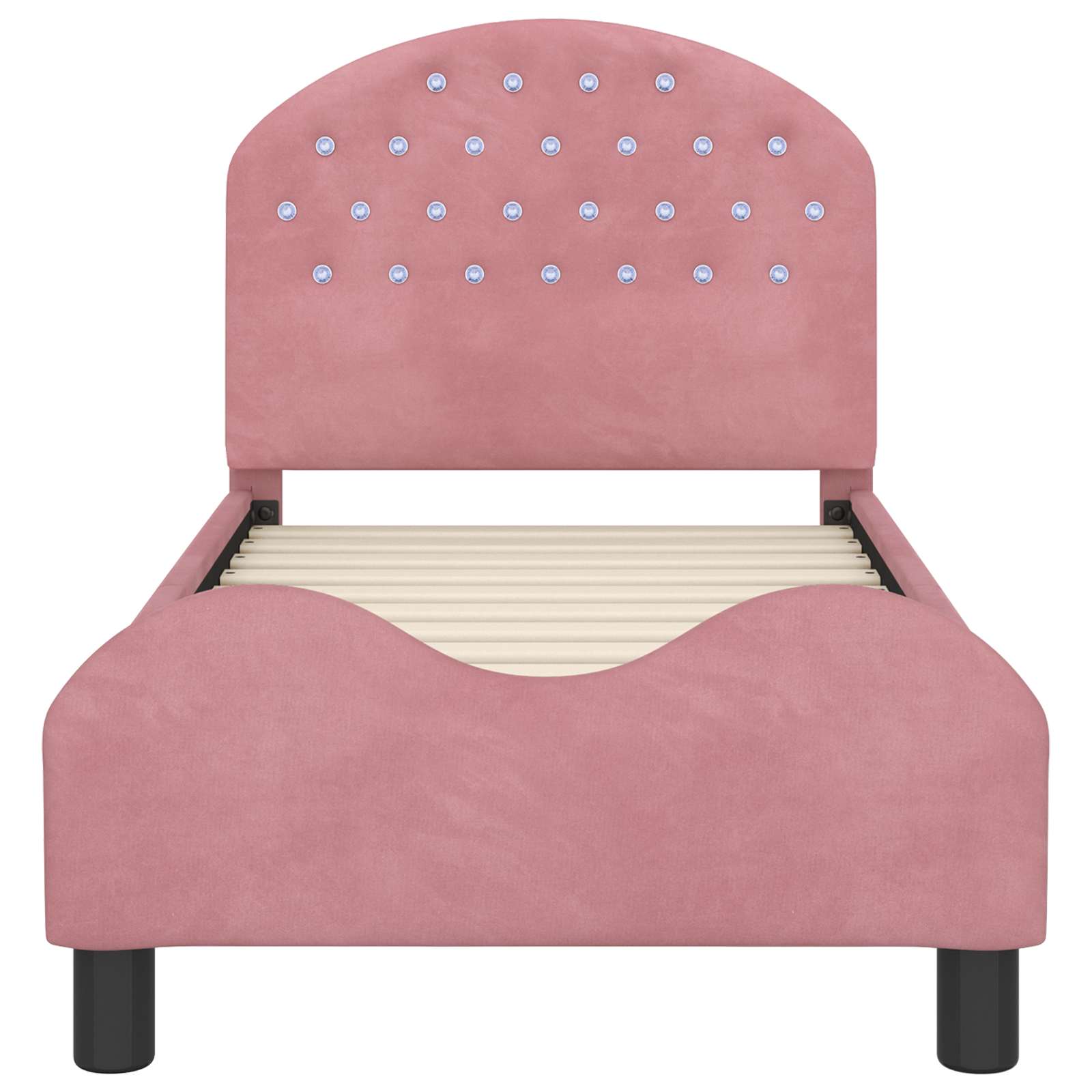 Peuterbedframe met hoofdbord Roze 70 x 140 cm Fluweel