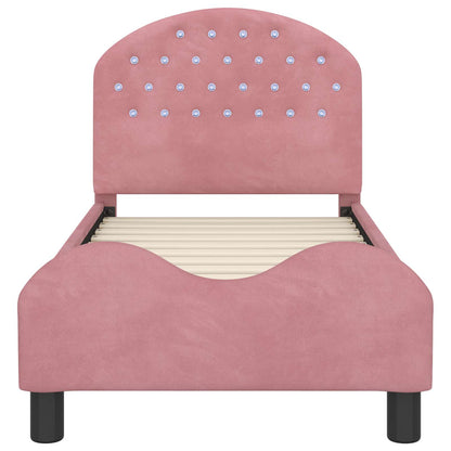 Peuterbedframe met hoofdbord Roze 70 x 140 cm Fluweel