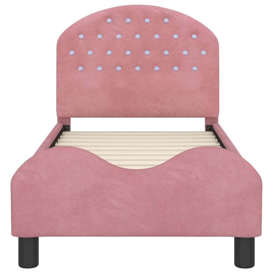 Peuterbedframe met hoofdbord Roze 70 x 140 cm Fluweel