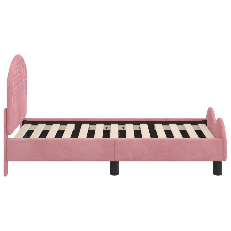 Peuterbedframe met hoofdbord Roze 70 x 140 cm Fluweel