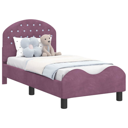 Peuterbedframe met hoofdbord Paars 70 x 140 cm Fluweel