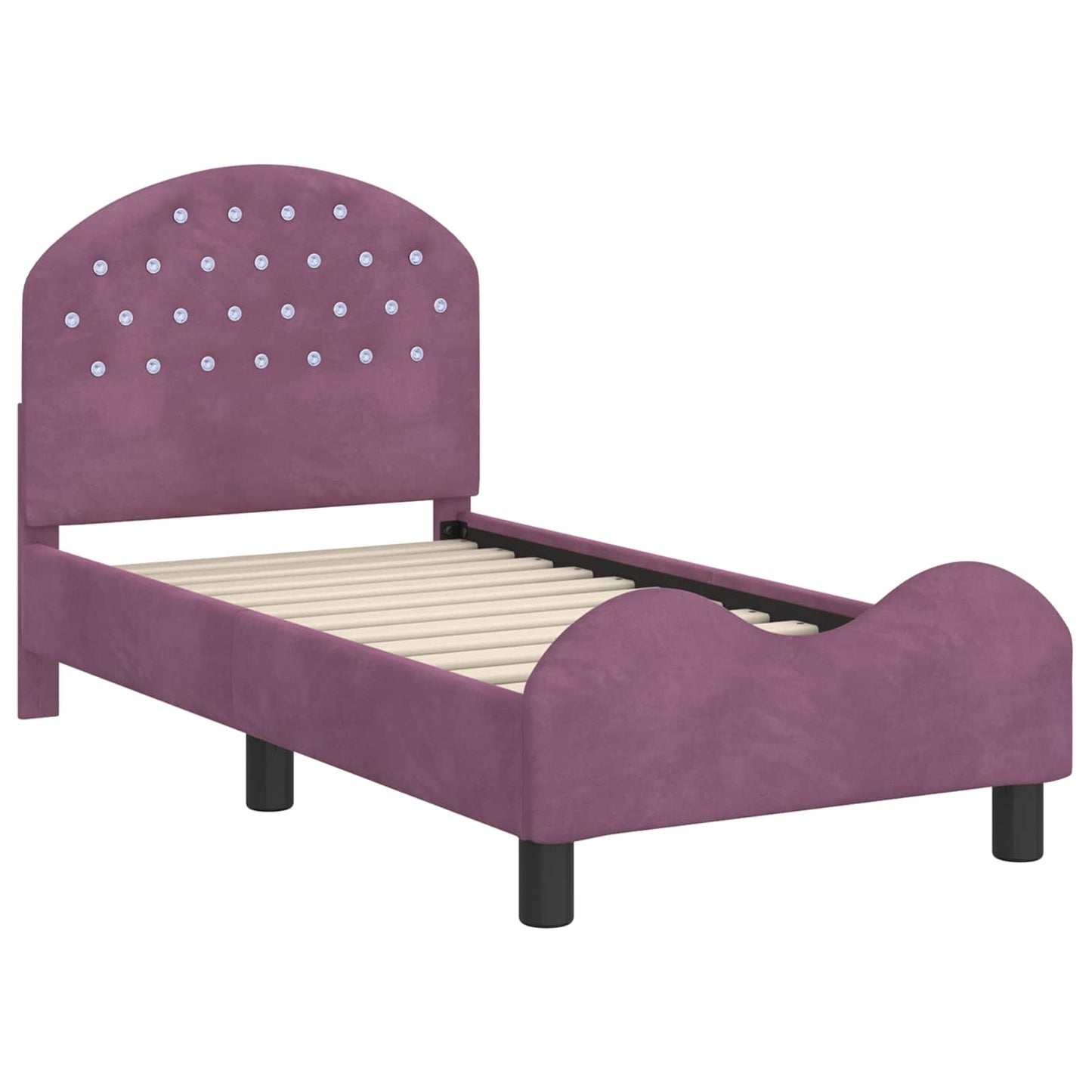 Peuterbedframe met hoofdbord Paars 70 x 140 cm Fluweel