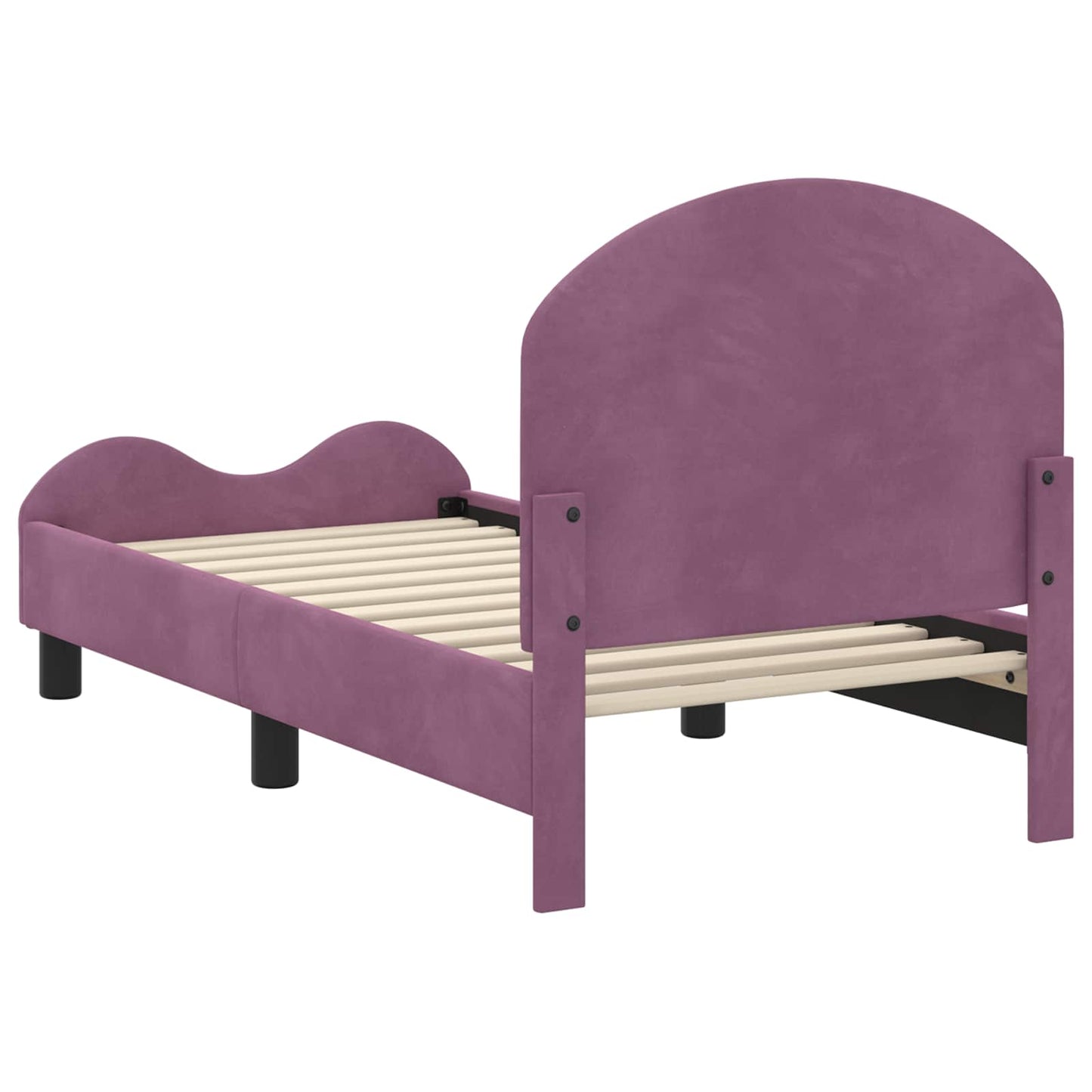Peuterbedframe met hoofdbord Paars 70 x 140 cm Fluweel