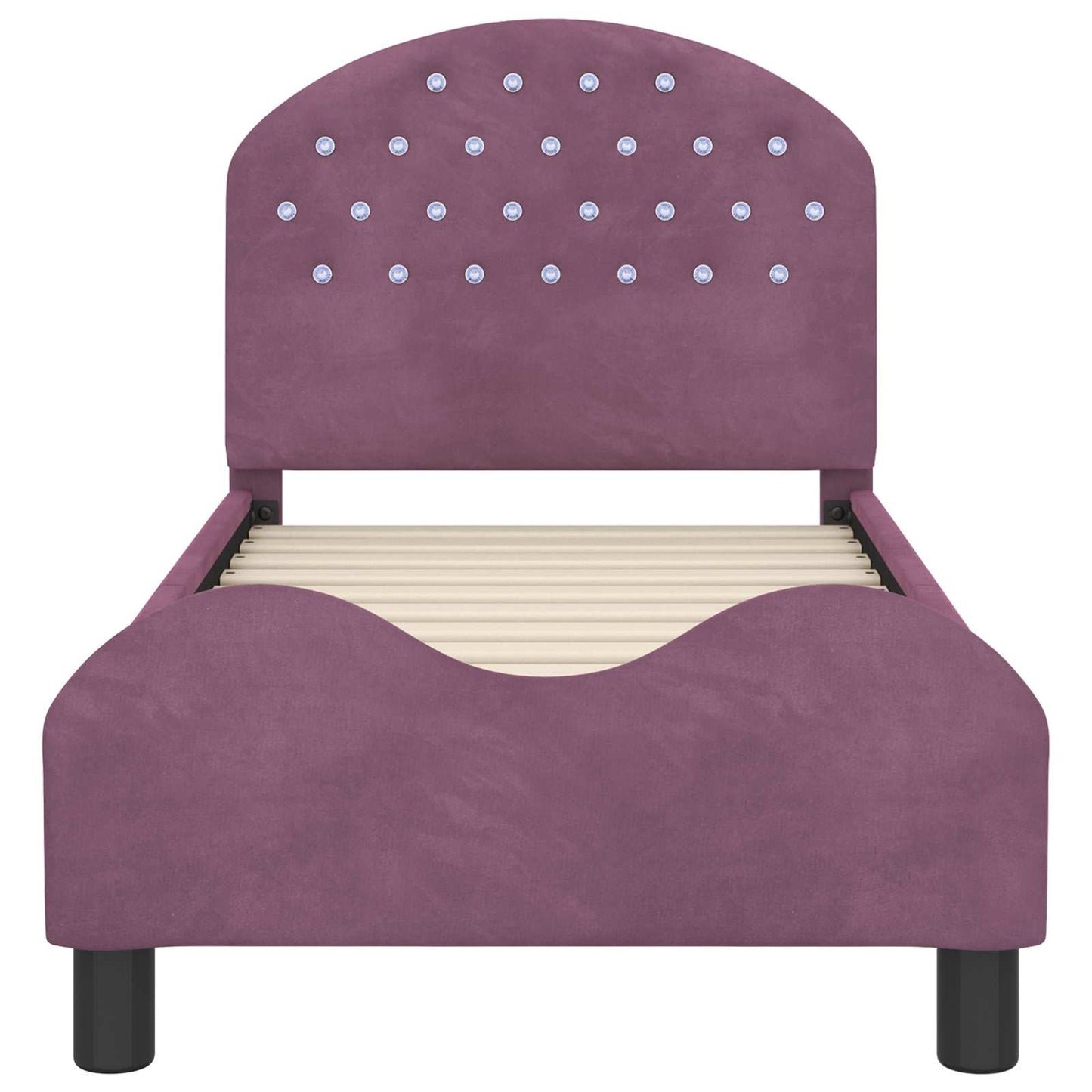 Peuterbedframe met hoofdbord Paars 70 x 140 cm Fluweel