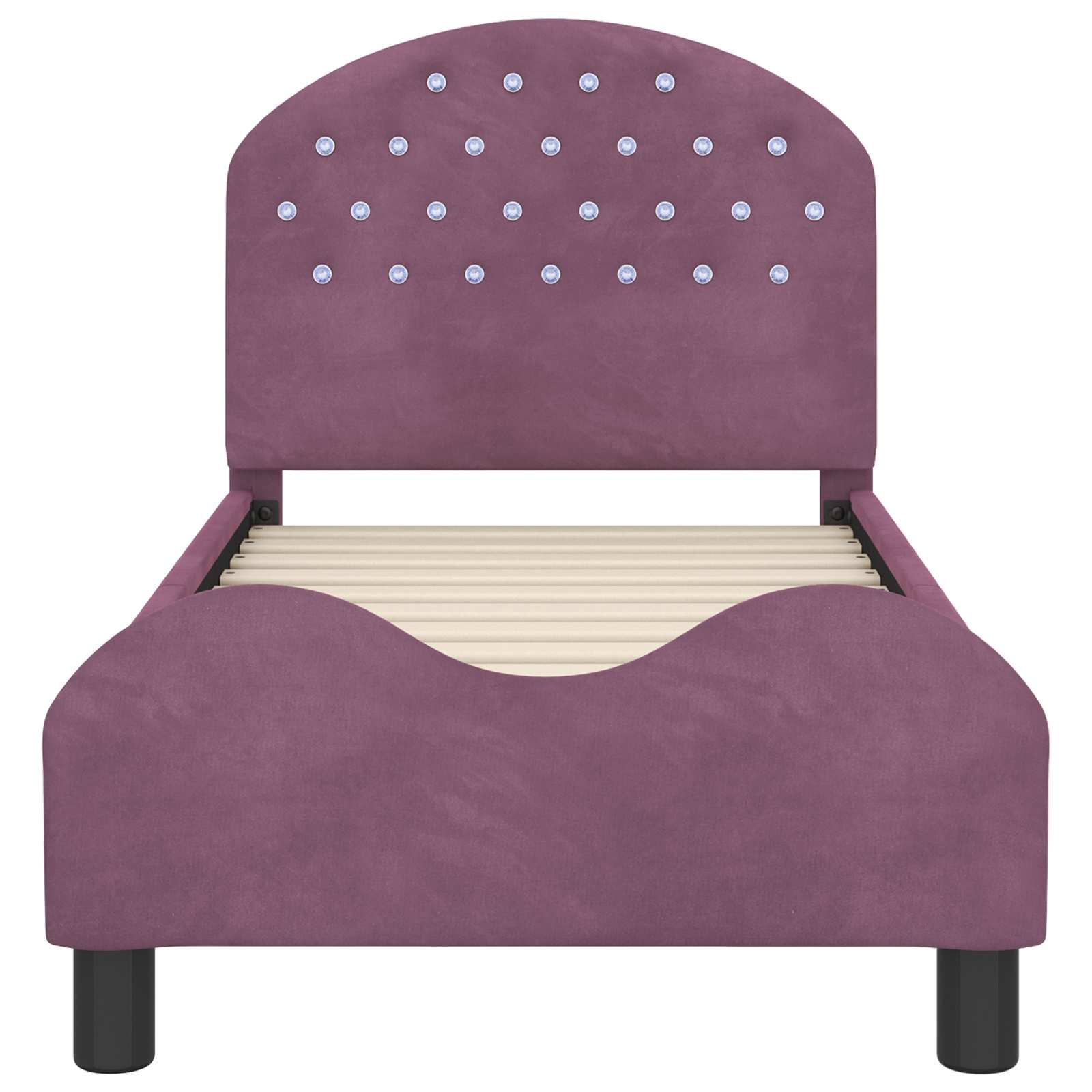 Peuterbedframe met hoofdbord Paars 70 x 140 cm Fluweel