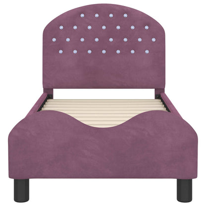 Peuterbedframe met hoofdbord Paars 70 x 140 cm Fluweel