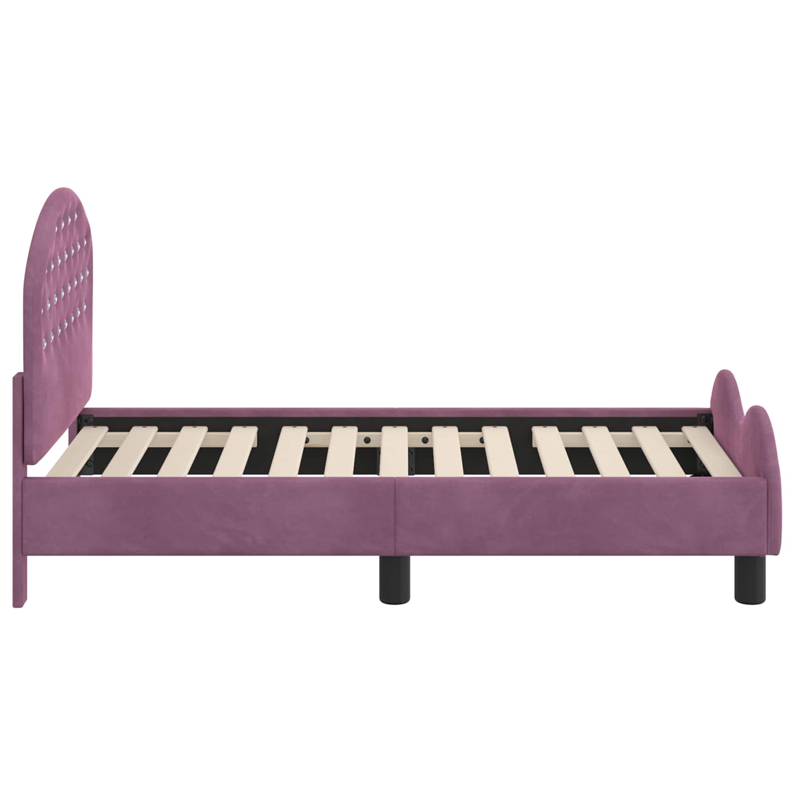 Peuterbedframe met hoofdbord Paars 70 x 140 cm Fluweel