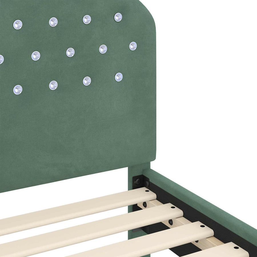 Peuterbedframe met hoofdbord Zeegroen 70 x 140 cm Fluweel