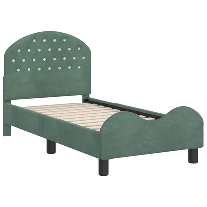 Peuterbedframe met hoofdbord Zeegroen 70 x 140 cm Fluweel