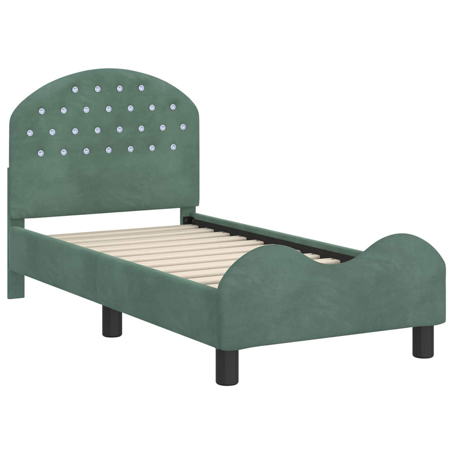 Peuterbedframe met hoofdbord Zeegroen 70 x 140 cm Fluweel