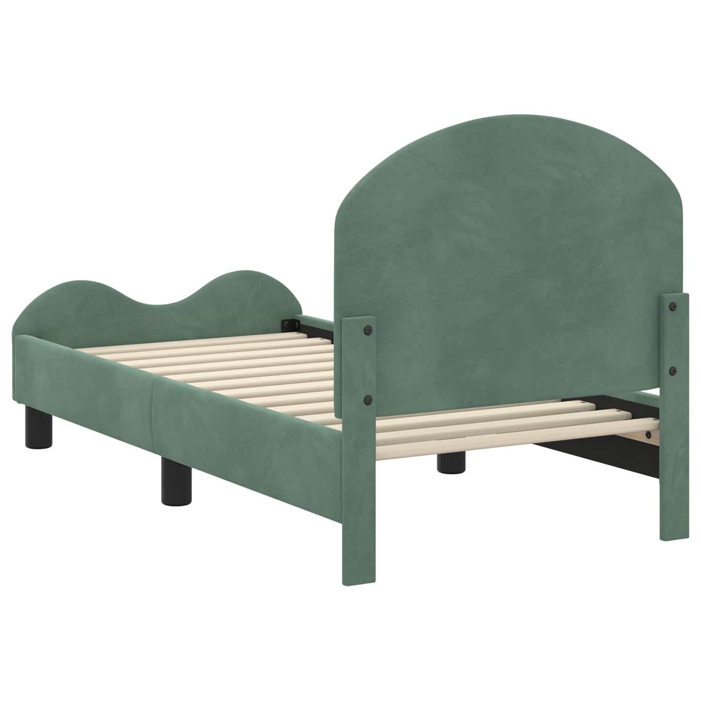 Peuterbedframe met hoofdbord Zeegroen 70 x 140 cm Fluweel