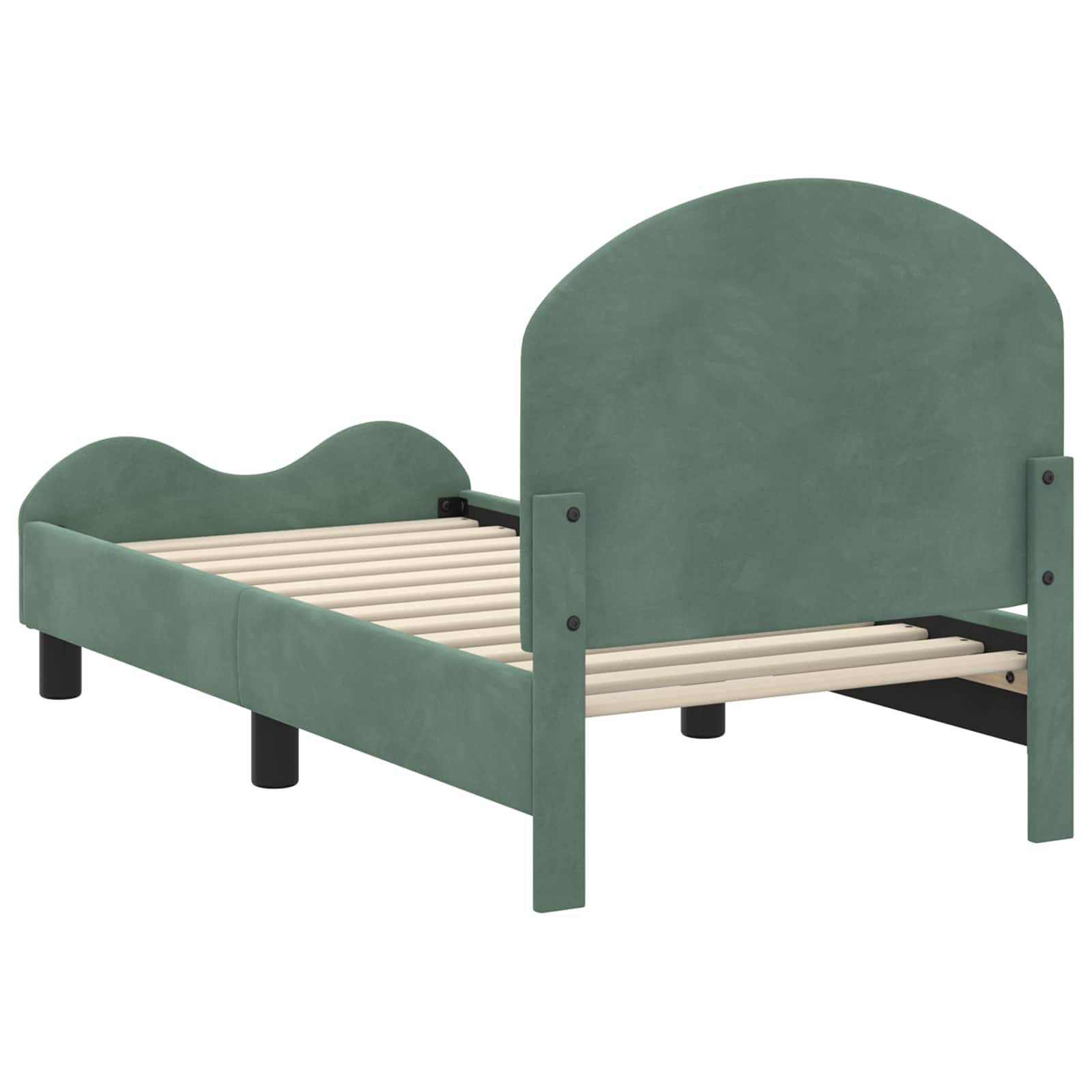 Peuterbedframe met hoofdbord Zeegroen 70 x 140 cm Fluweel