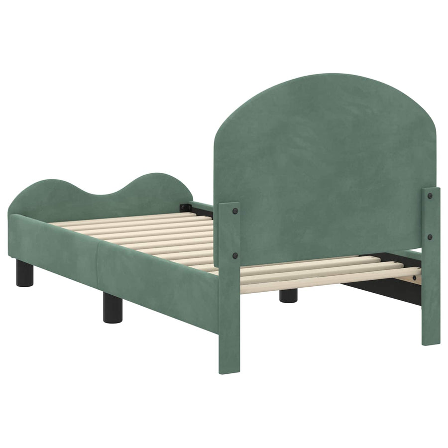 Peuterbedframe met hoofdbord Zeegroen 70 x 140 cm Fluweel