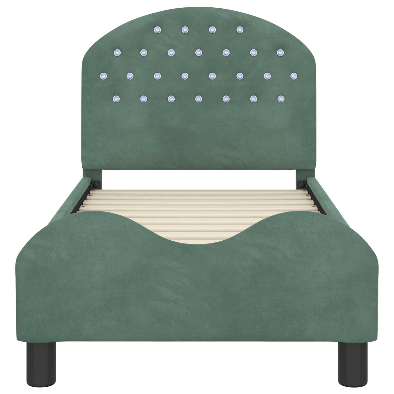 Peuterbedframe met hoofdbord Zeegroen 70 x 140 cm Fluweel