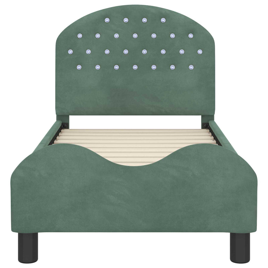 Peuterbedframe met hoofdbord Zeegroen 70 x 140 cm Fluweel