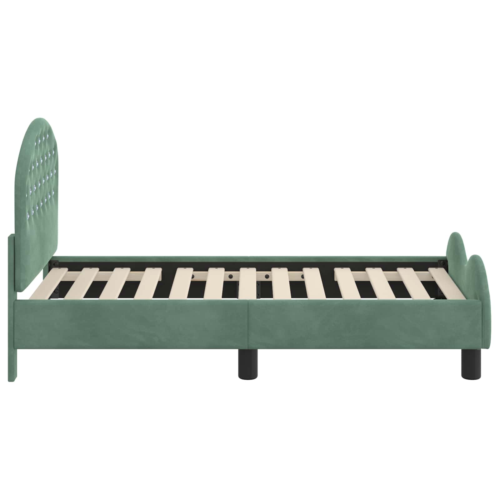 Peuterbedframe met hoofdbord Zeegroen 70 x 140 cm Fluweel