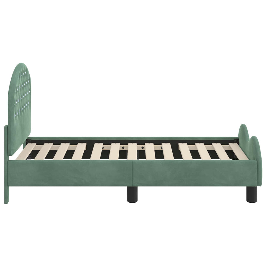 Peuterbedframe met hoofdbord Zeegroen 70 x 140 cm Fluweel