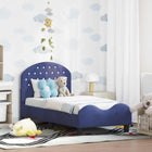 Peuterbedframe 70x140 cm politieblauw fluweel