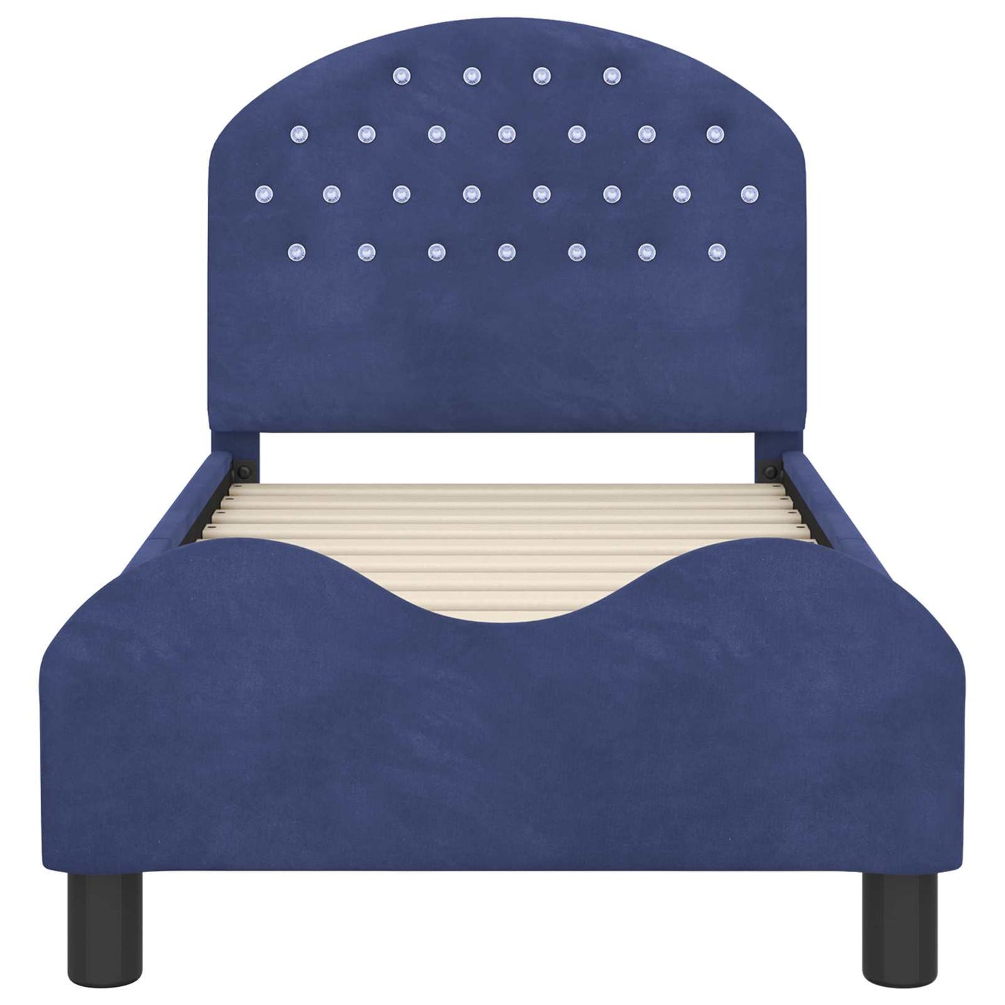 Peuterbedframe met hoofdbord Politieblauw 70 x 140 cm Fluweel