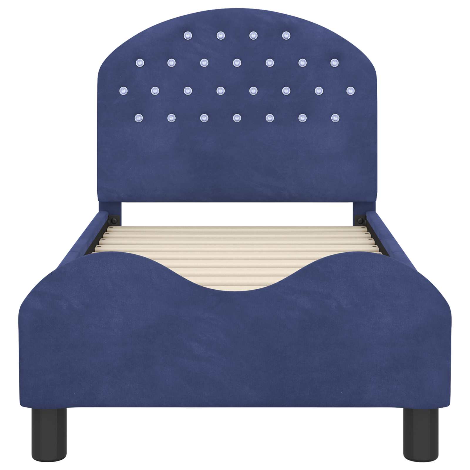 Peuterbedframe met hoofdbord Politieblauw 70 x 140 cm Fluweel