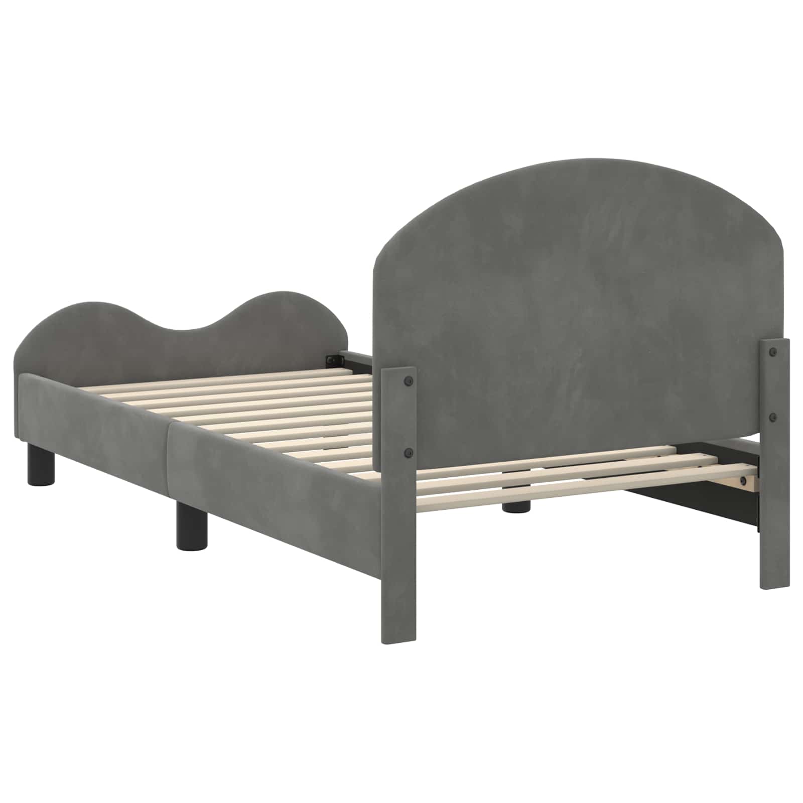 Bedframe voor kinderen met hoofdbord Donkergrijs 80 x 160 cm