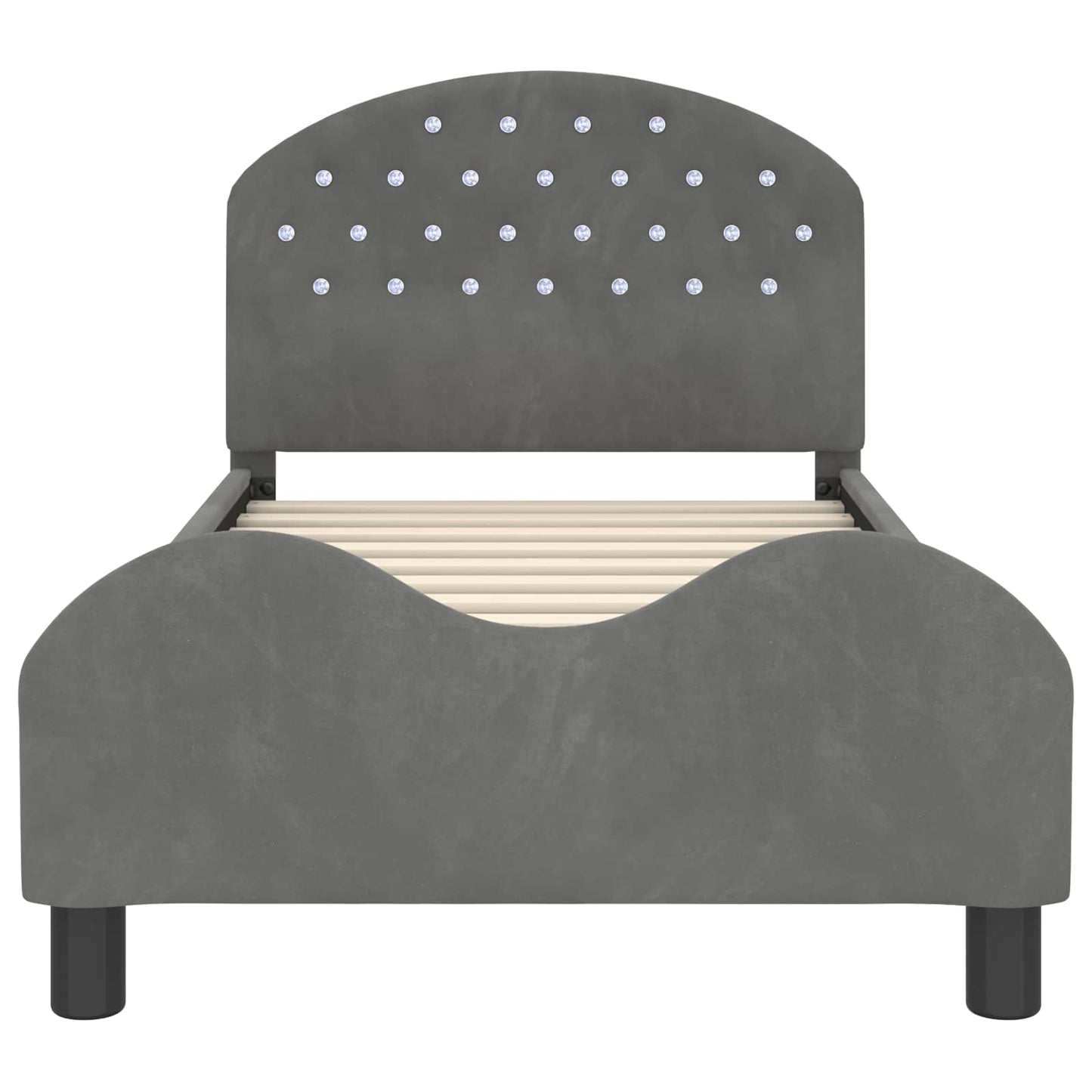 Bedframe voor kinderen met hoofdbord Donkergrijs 80 x 160 cm
