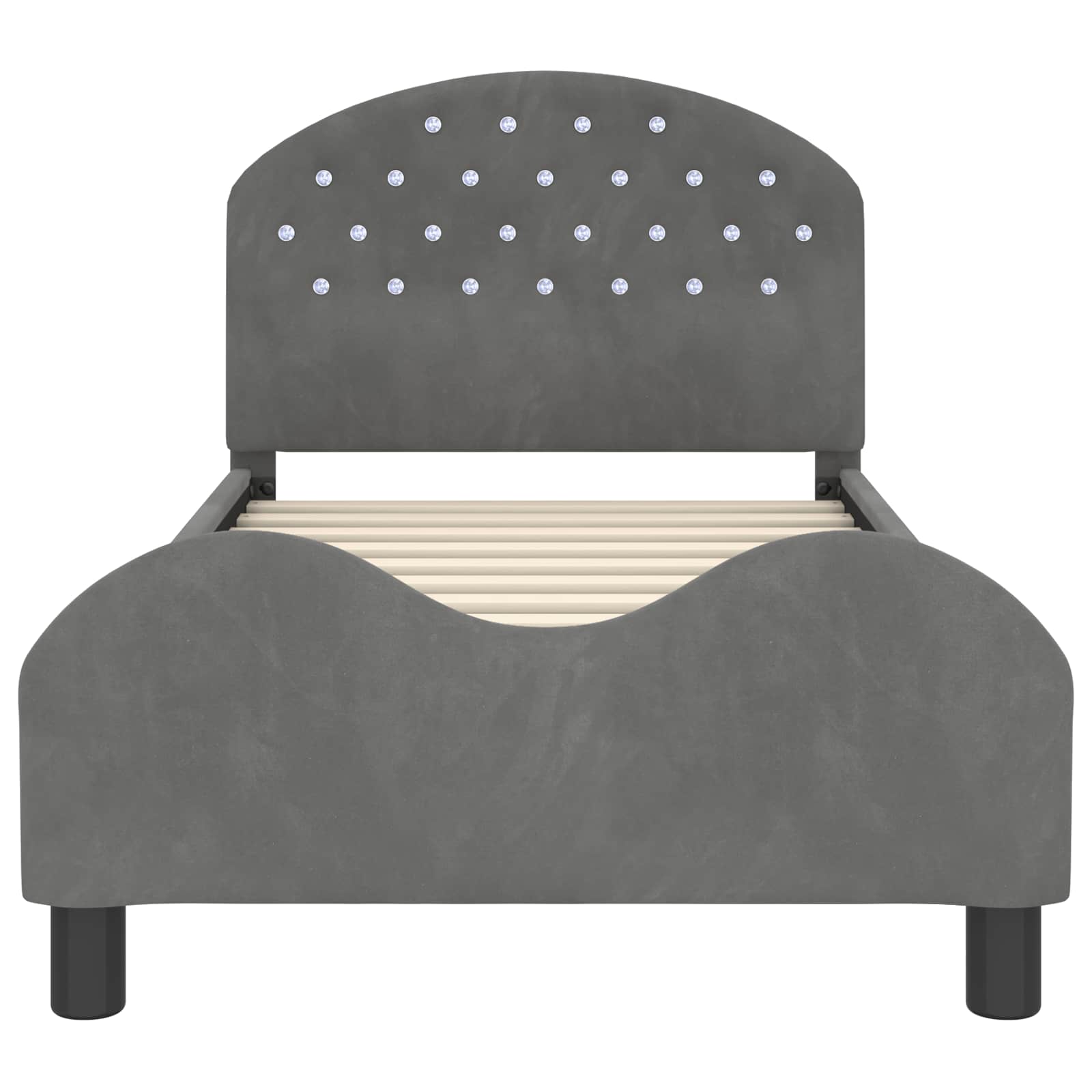 Bedframe voor kinderen met hoofdbord Donkergrijs 80 x 160 cm