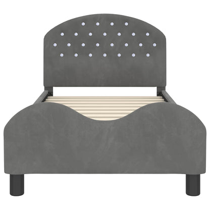 Bedframe voor kinderen met hoofdbord Donkergrijs 80 x 160 cm