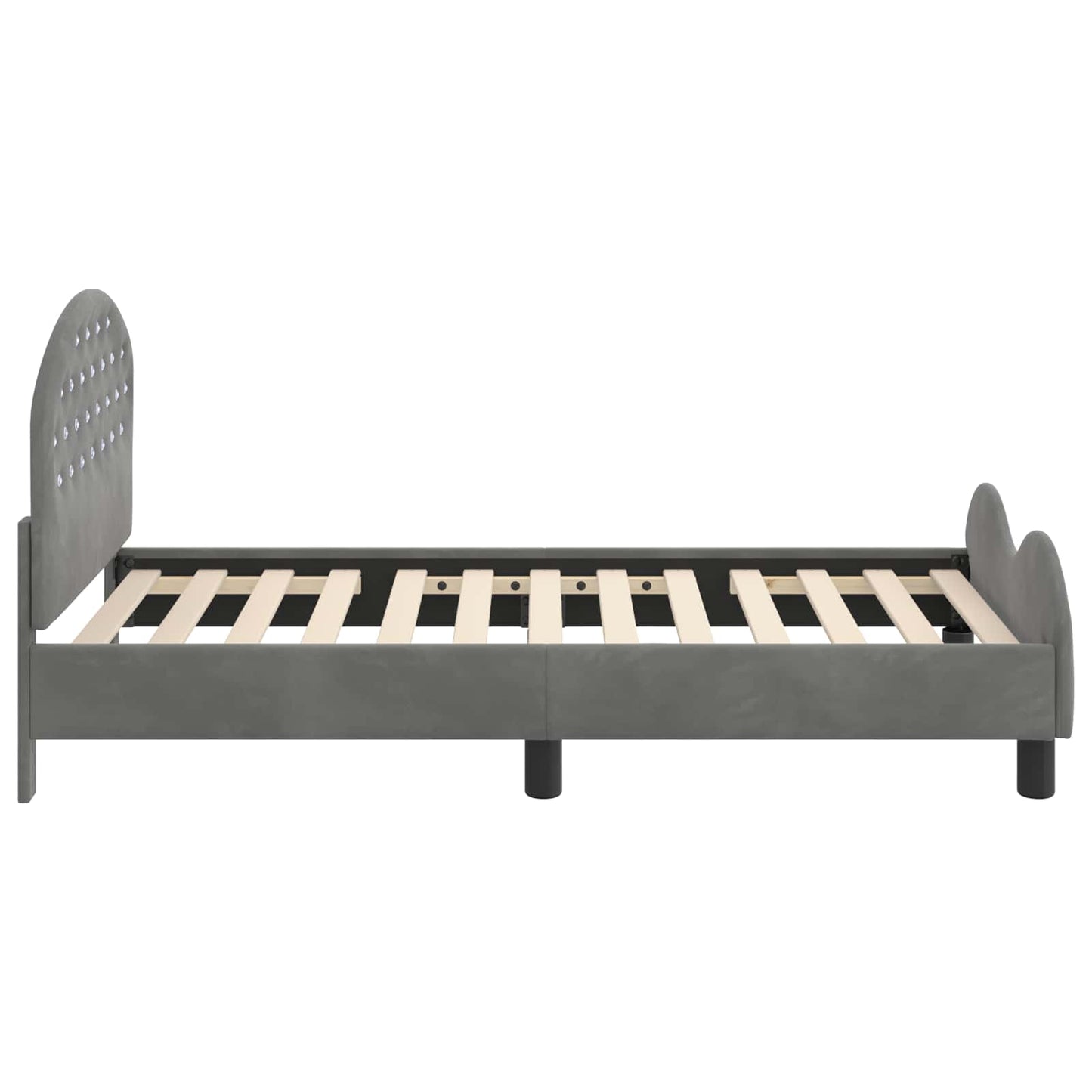 Bedframe voor kinderen met hoofdbord Donkergrijs 80 x 160 cm