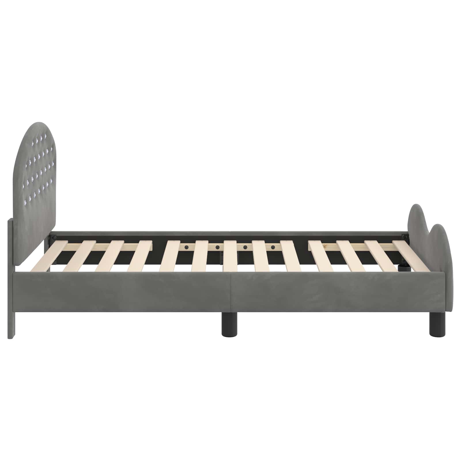 Bedframe voor kinderen met hoofdbord Donkergrijs 80 x 160 cm