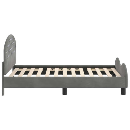 Bedframe voor kinderen met hoofdbord Donkergrijs 80 x 160 cm