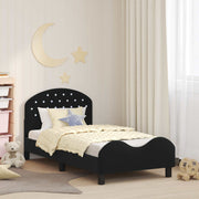 Kinderbed 80x160 cm zwart fluweel met hoofdbord