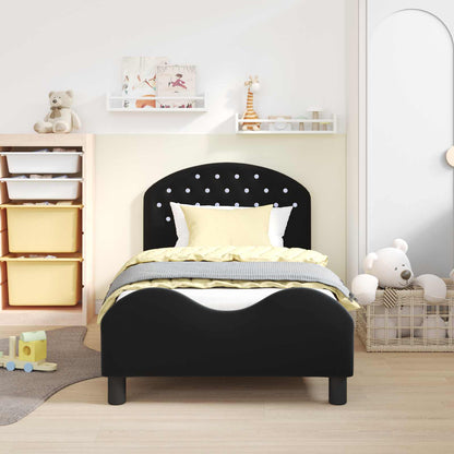 Bedframe voor kinderen met hoofdbord Zwart 80 x 160 cm Fluweel