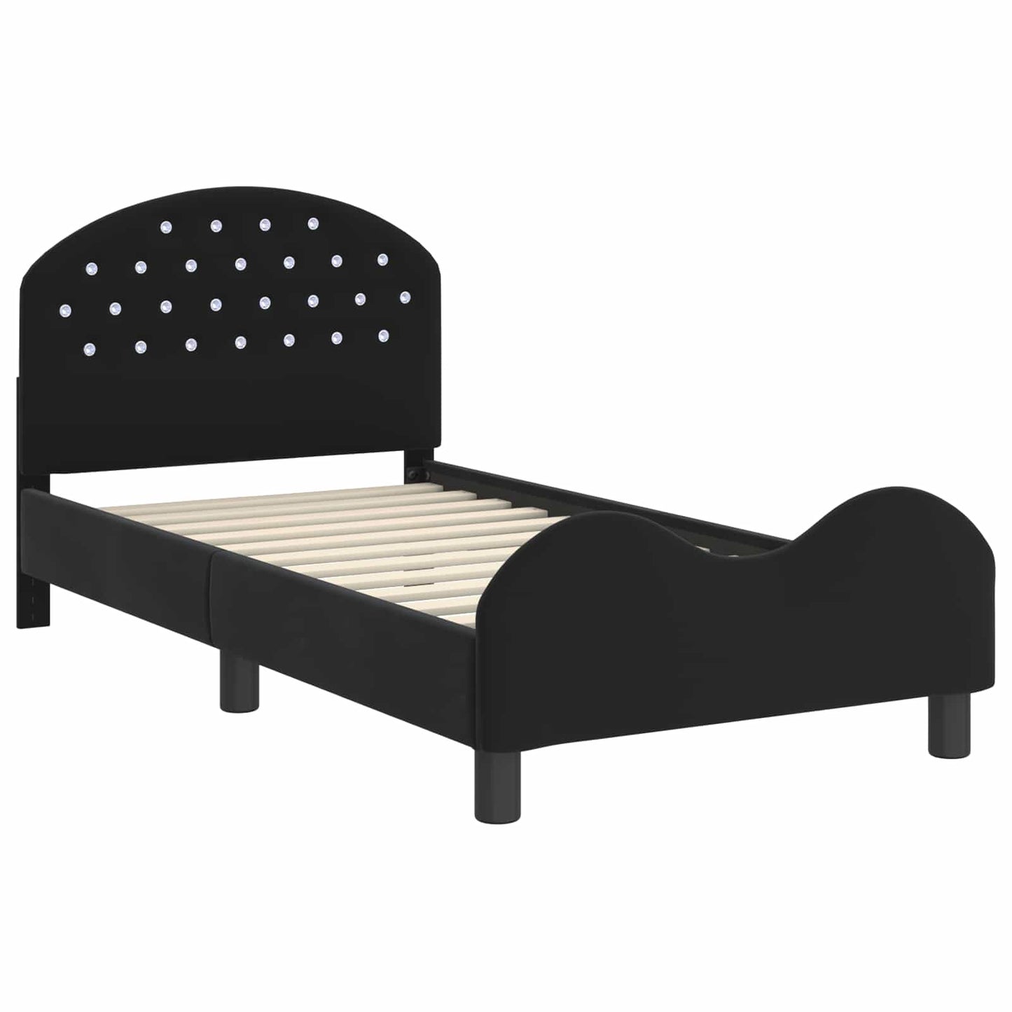 Bedframe voor kinderen met hoofdbord Zwart 80 x 160 cm Fluweel