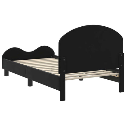Bedframe voor kinderen met hoofdbord Zwart 80 x 160 cm Fluweel