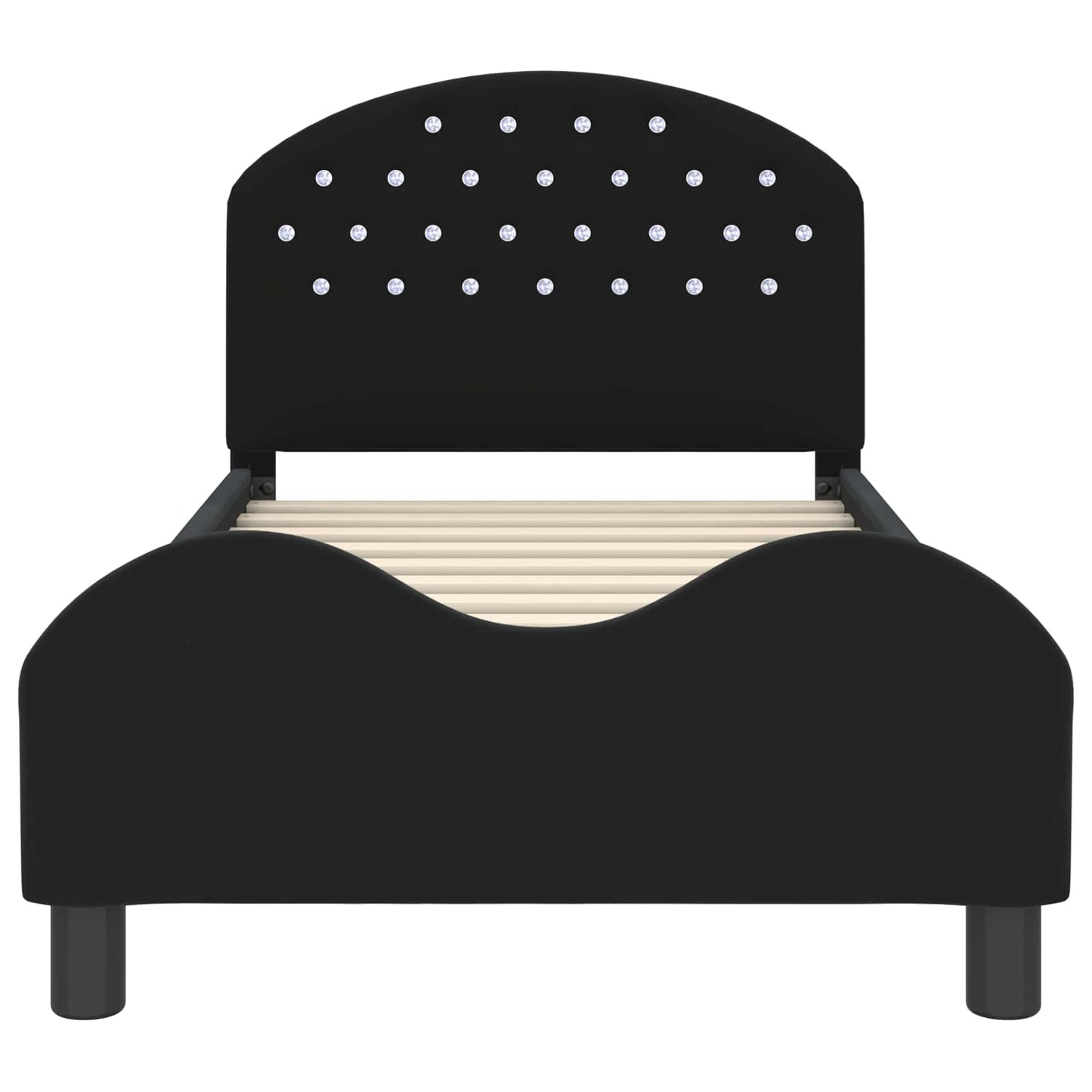 Bedframe voor kinderen met hoofdbord Zwart 80 x 160 cm Fluweel